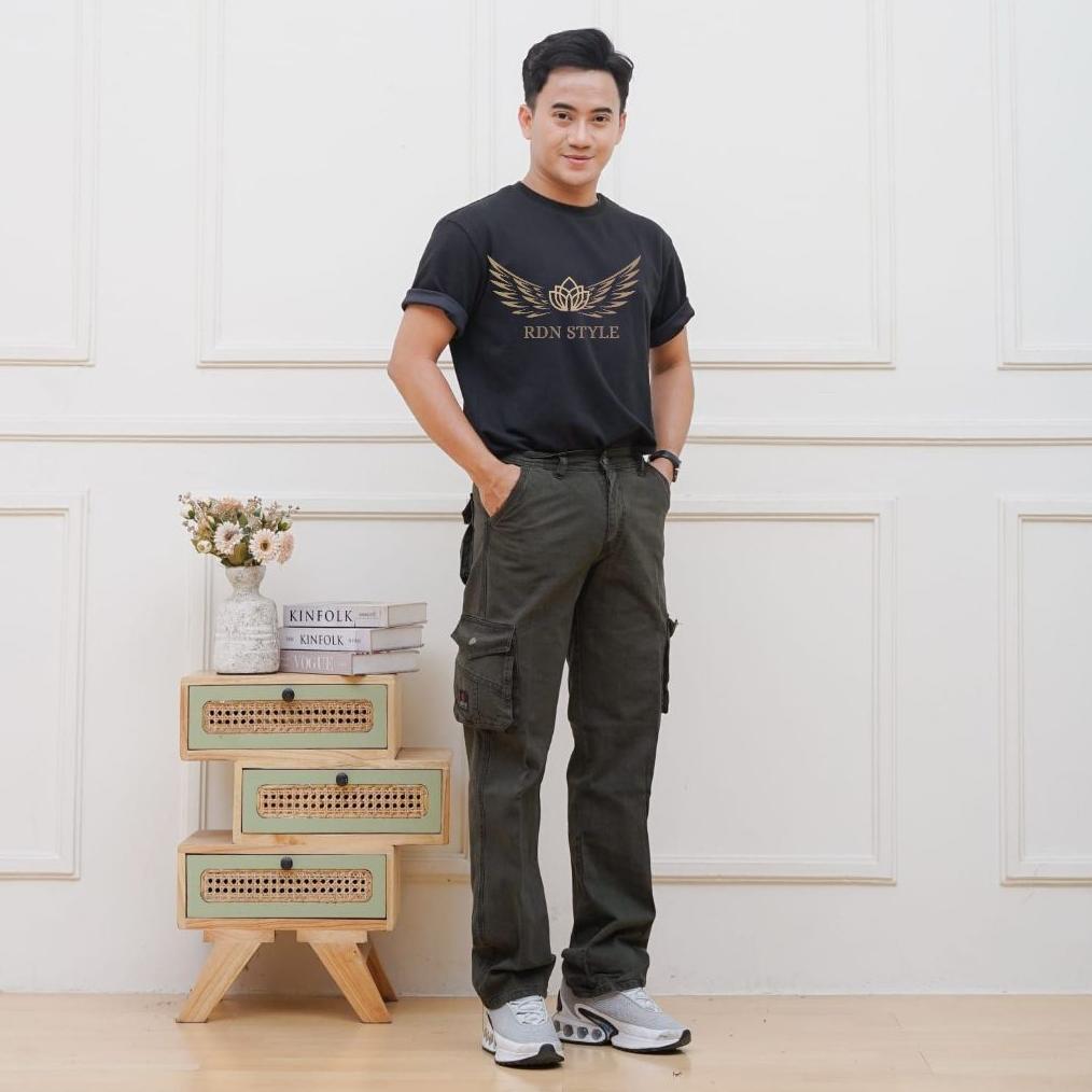 HEMAT RDN STYLE - CELANA CARGO PRIA TEBAL bahan semi jeans CELANA kimpol tebal adem GUNUNG Pria Cela