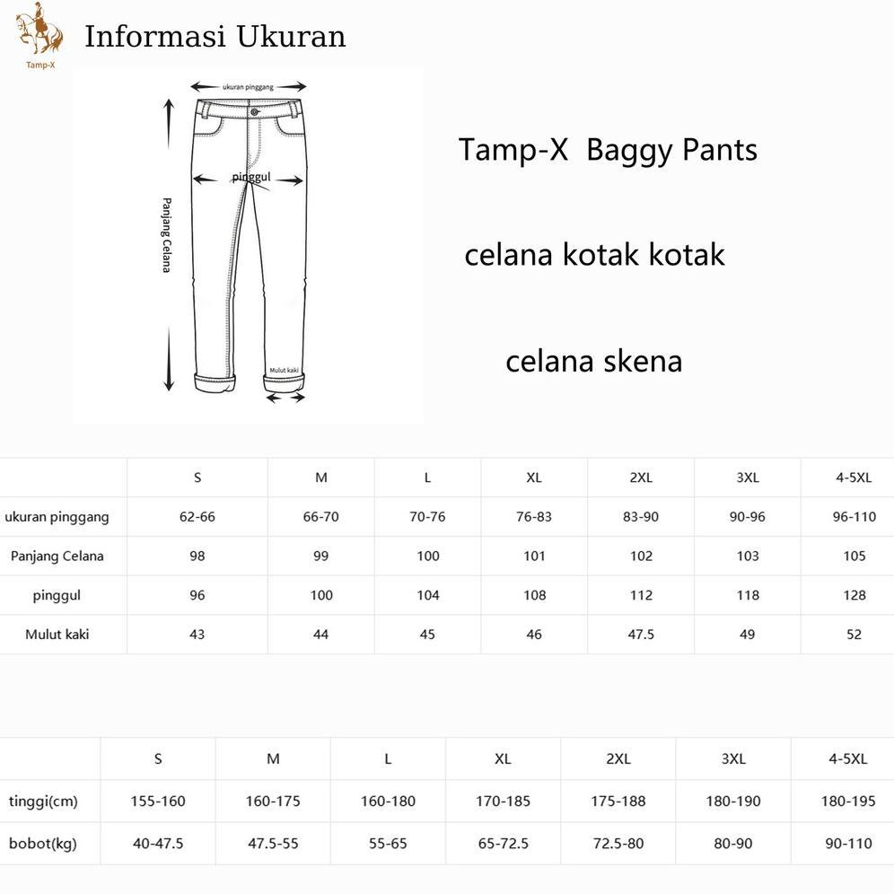 new arrival tamp-x oversize jumbo celana panjang pria joger baggy pants santai kotak kotak korean st