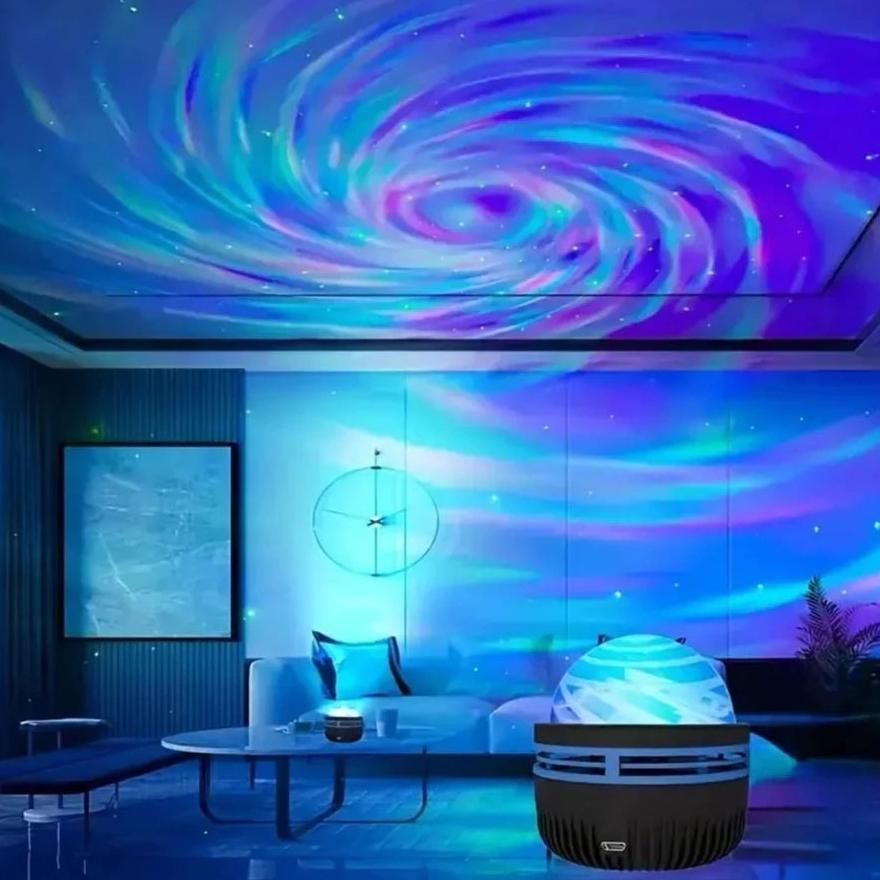 BESTPROMO LAMPU PROYEKTOR AURORA UTARA MINI LAMPU GALAKSI LANGIT AURORA LAMPU TIDUR LAMPU DISCO + RE