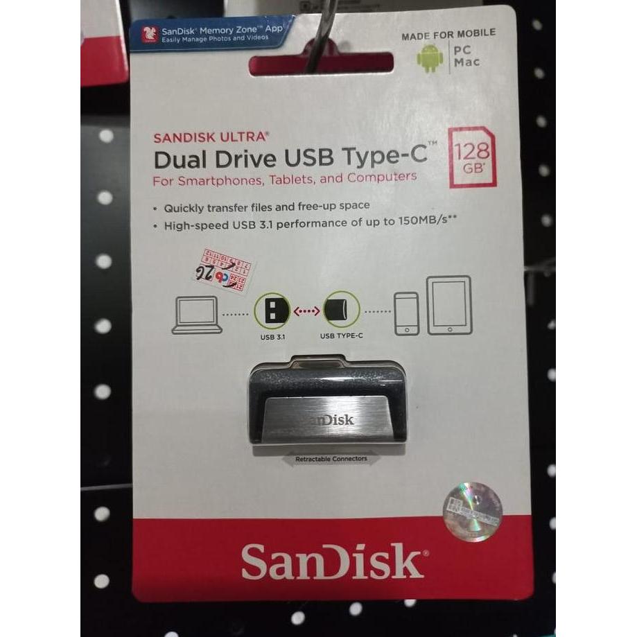 BEBAS ONGKIR - FLASHDISC USB TYPE C 128GB SANDISK FLASHDISK 128 GB TIPE GEDE ORIGINAL