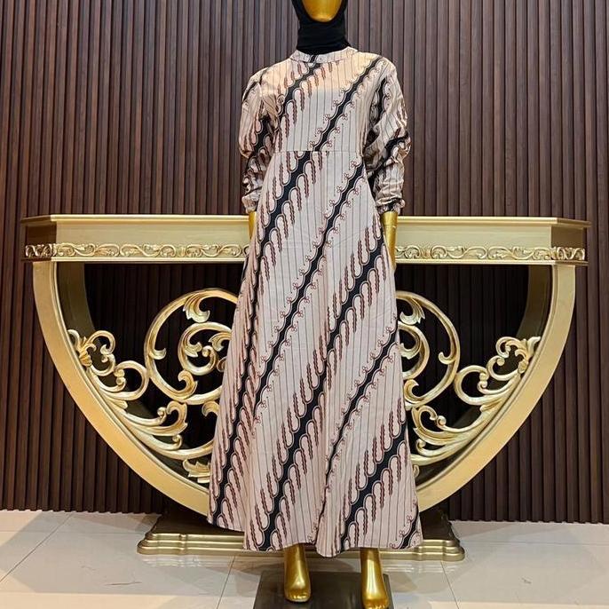 DRES BATIK SYAFA MOTIF PARANG KATUN MICRO PREMIUM Gamis Wanita