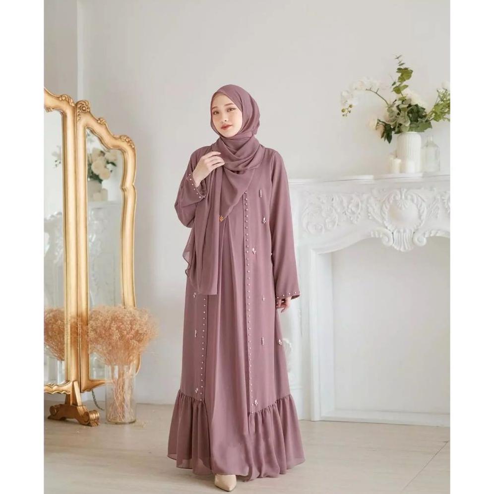 PROMO Abaya Syahira Set Abaya Syar'i Abaya Set Arab Abaya Set Ceruty Babdoll Abaya Set Mutiara Abaya