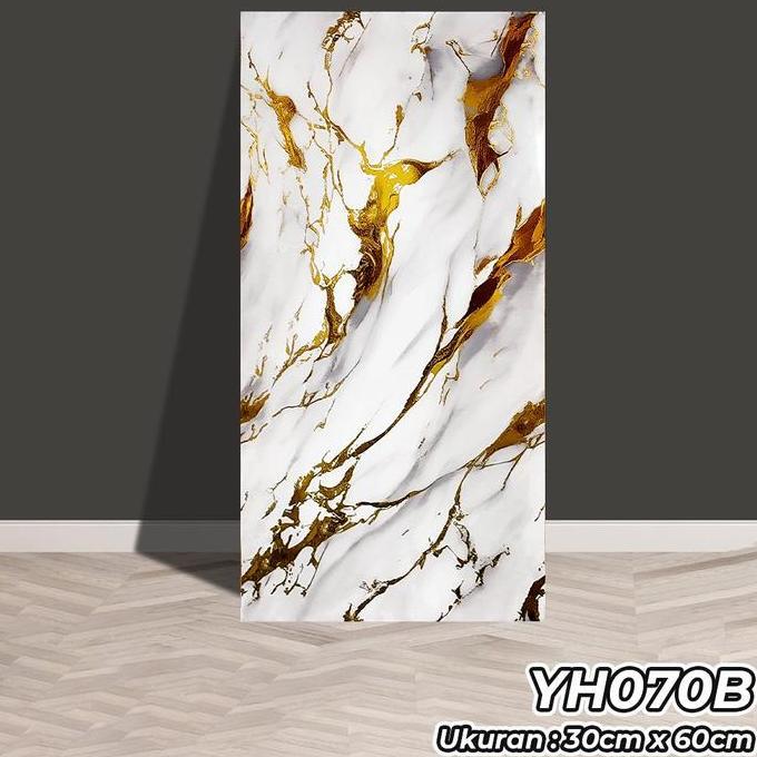 Paket 20 lembar Wallpaper sticker keramik dinding dapur estetik VINYL Marble 30 x 60 cm Lantai Vinyl
