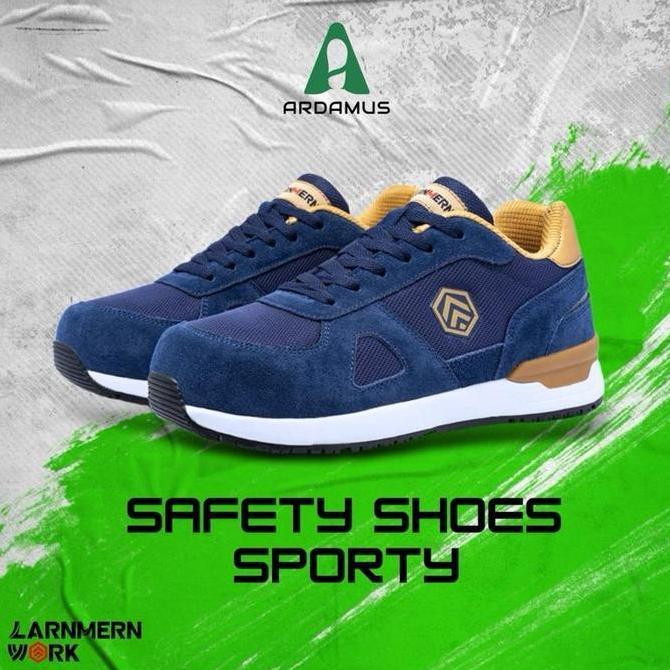 Sepatu Safety Shoes LARNMERN L9096 BIRU S1 SRC Anti Statis ESD Sepatu Kerja Pria & Wanita Model Snea