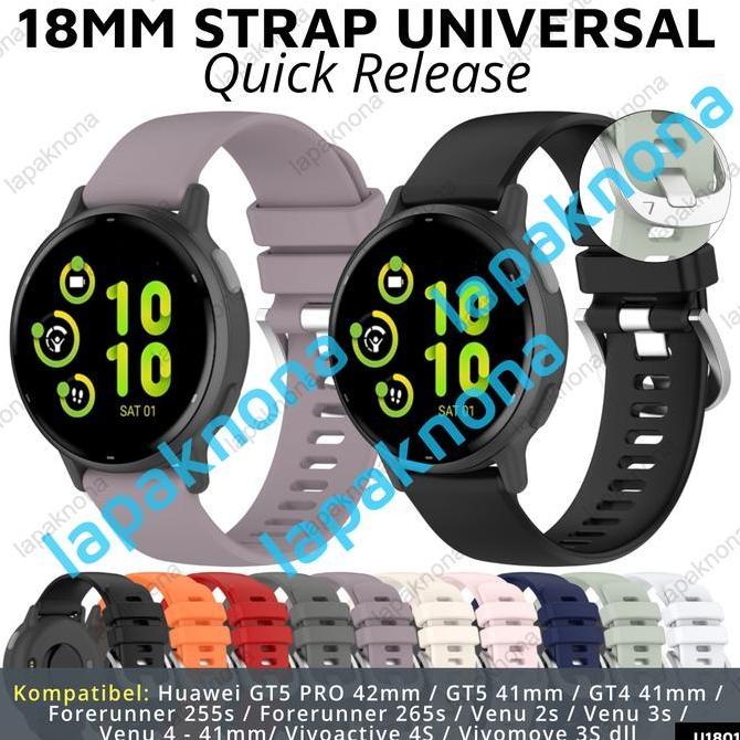 18mm Strap SILVER Garmin Venu 4 - 41mm 3s 2s / Forerunner 265s 255s / Music Vivoactive 4s Vivomove 3
