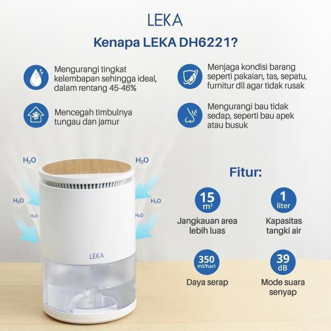 LEKA DH6221 Dehumidifier - Serap Air Penyerap Kelembaban Udara Dryer