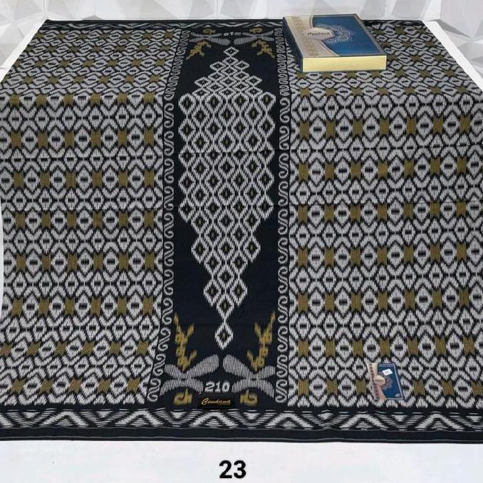 Sarung Cendana goyor doby rayon motif kawung Hitam Cokelat Navy Putih
