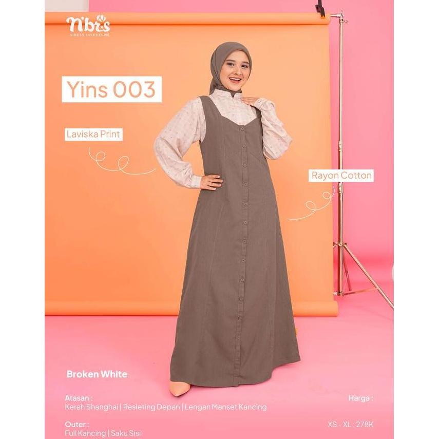 NIBRAS - YINS 003 - ATASAN DAN OUTER - MODEL KEKINIAN BAHAN LAVISKA MIX COTTON
