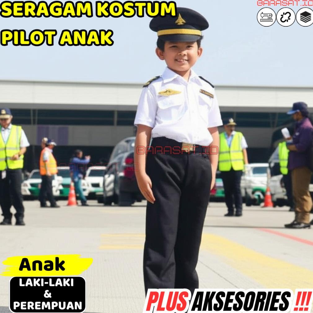 Baju Lengkap Perayaan Fashion Show Polisi Anak Pilot Sekolah Tk Sd Paud Full Aksesories  Cewek Cowok