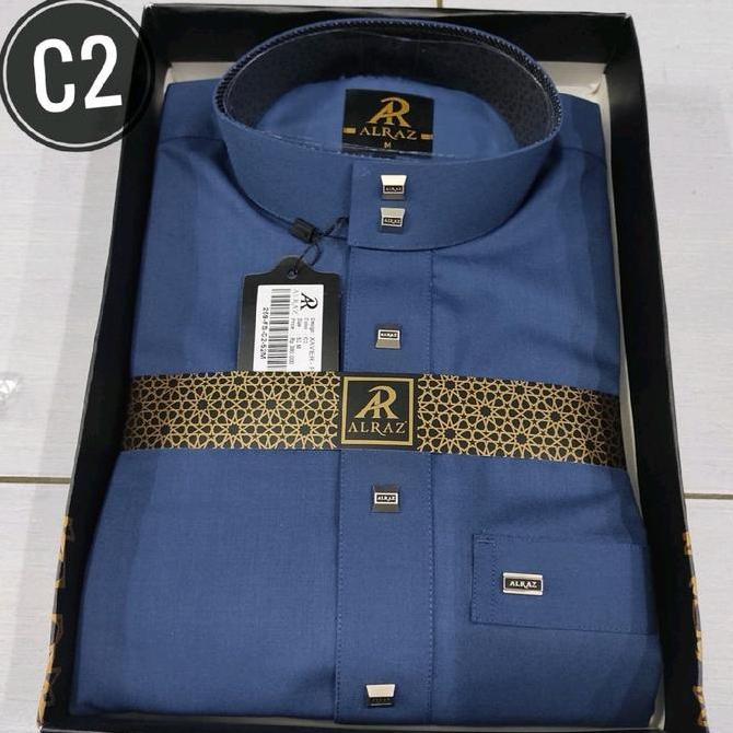 Alraz Fashion Baju Gamis Muslim Pria Jubah Alraz Wool Lengan Polos Dewasa Kancing