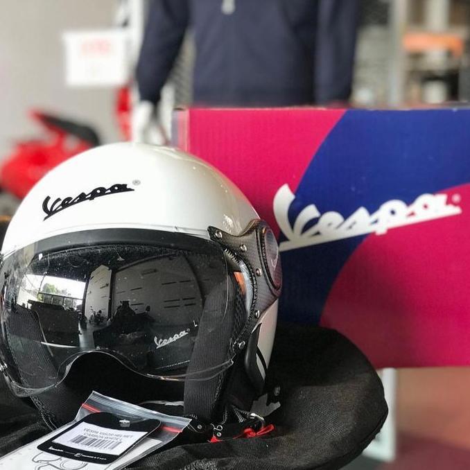 helm vespa sprint white carbon original