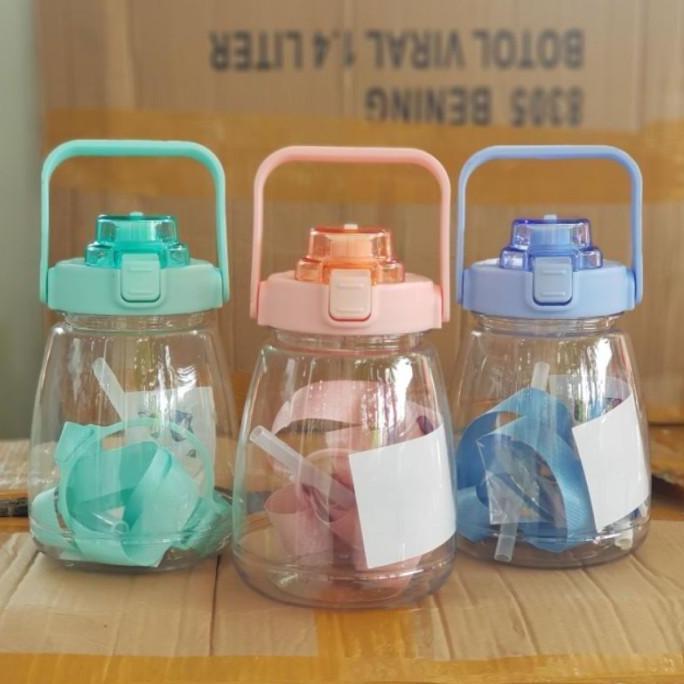 Botol Minum 1.3 Liter Bening /Botol Gemoy Bening VIRAL FREE STICKER