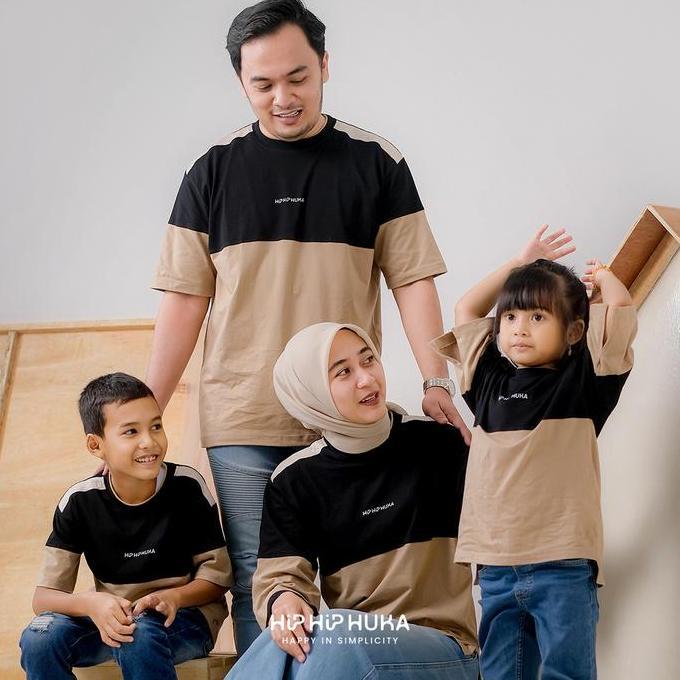 HipHipHuka - Baju Couple Keluarga Family Set Pakaian Keluarga Polos Kombinasi Huma Series kaos  coup