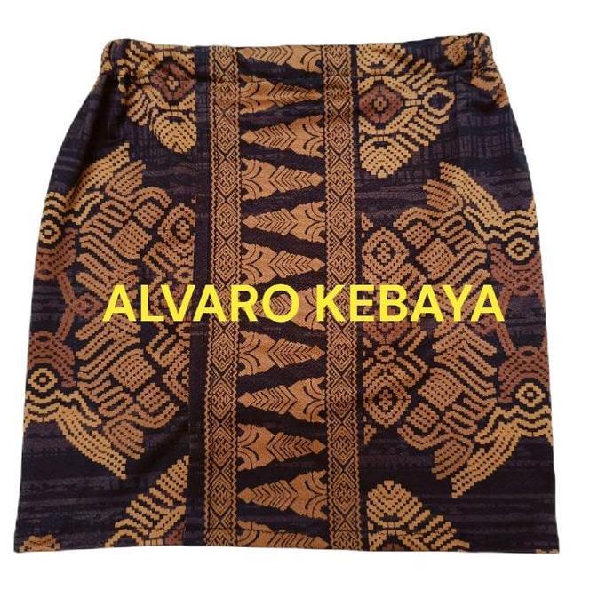 rok span pendek melar bawahan kebaya seksi diatas lutut motif batik cantik spa mini wanita Karet Fit
