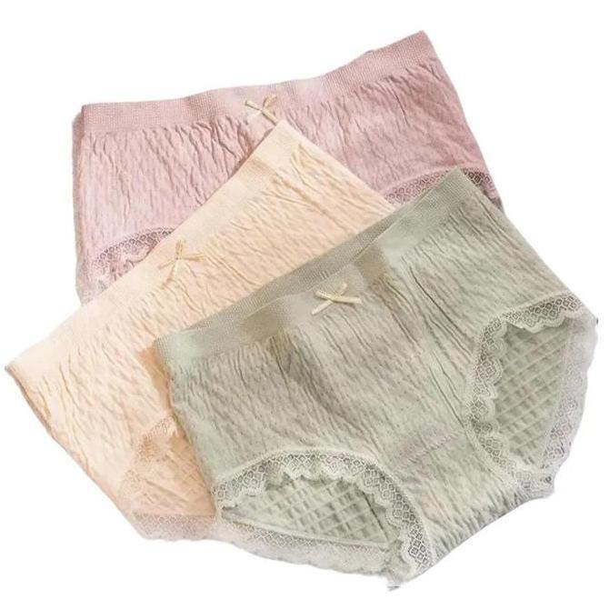 PROMO 3PCS CD WANITA DEWASA MOTIF RENDA PITA UKURAN L-XL-XXL - DALAMAN WANITA NYAMAN DAN LEMBUT Bung