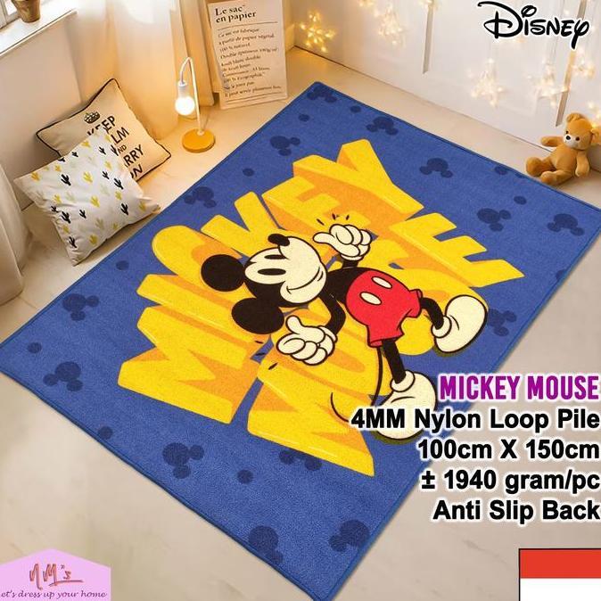 OK DISNEY MICKEY MOUSE OFFICIAL MERCHANDISE KARPET 100X150 ANTI SLIP BERMAIN ANAK BAYI MOTIF KARTUN 