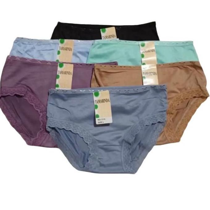 Lusinan Cd Tamarinda/Teli/Faylin / Celana Dalam Wanita Dewasa Motif Polos Renda Nyaman Dipakai Katun