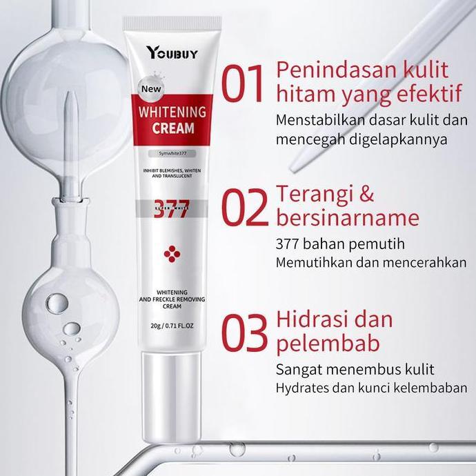 Kirimyaa- Youbuy Whitening Cream Krim Pemutih Wajah Help Light Dark Spots Flek Hitam Brightening Lig
