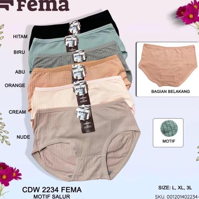 12Pcs CD Celana Dalam Wanita Fema Highwaist SemiKorset Rajut Knit 2234