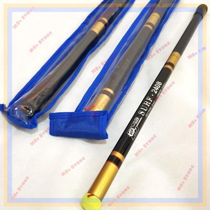Joran Tegek Golden surf vip 2.4 meter, ruas pendek alat pancing