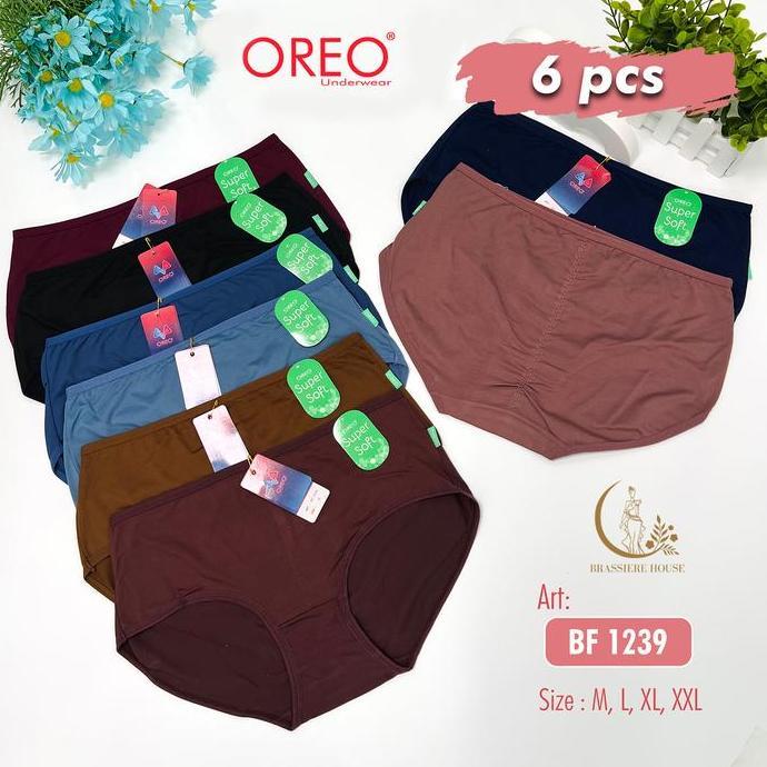 6PCS PAKET HEMAT CD Wanita Oreo BF1239 Celana Dalam Wanita Premium Lembut Nyaman