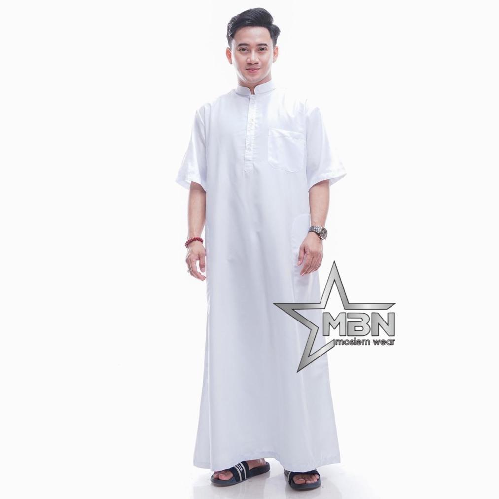 ORIGINAL JUBAH PRIA DEWASA LENGAN PENDEK GAMIS PRIA JUBAH POLOS