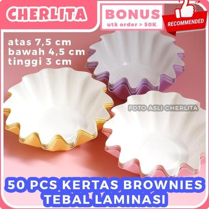 Kertas Cup Brownies Tebal Foodgrade Cupcake Kue Potong Cantik Laminasi