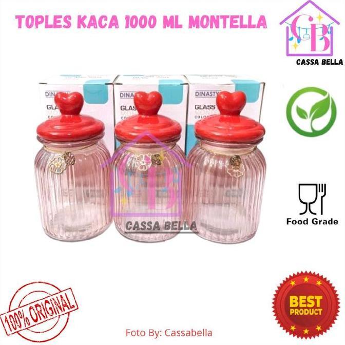 Toples Kaca Kedap Udara/Toples Snack MONTELLA 3pcs / Toples Set Montella / Toples Set 3pcs