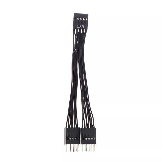 DR368 >> 9 pin Usb Splitter Cable 1 Female to 2 Male Hub Motherboard Extension
