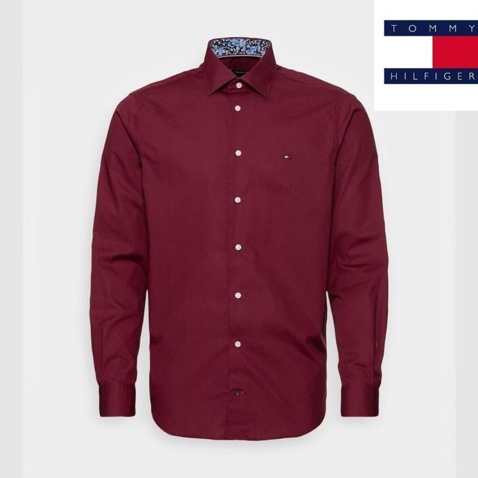 BEST SELLER  Kemeja Lengan Panjang Polos Pria dewasa Tommy's Hilfiger BEST SELLER 