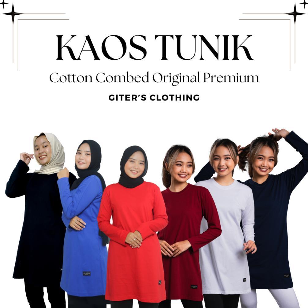 Kaos tunik bahan katun combed by giter's clothing - kaos polos oversize wanita - kaos wanita lengan 