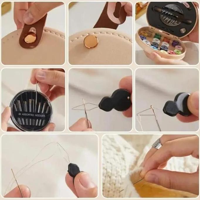 Premium Sewing Kit Kotak perlengkapan alat jahit Set alat jahit kulit KUN