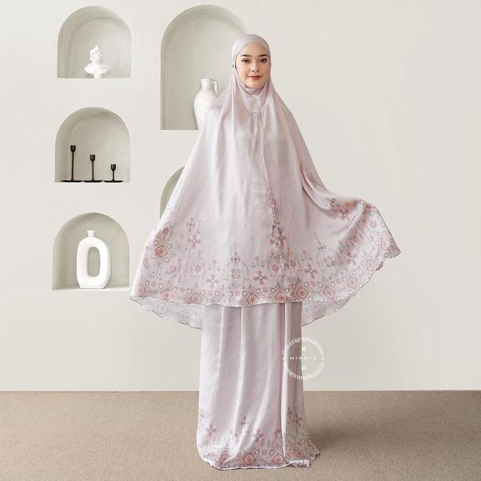 Mukena Travel Printing Miraya Folk Pink