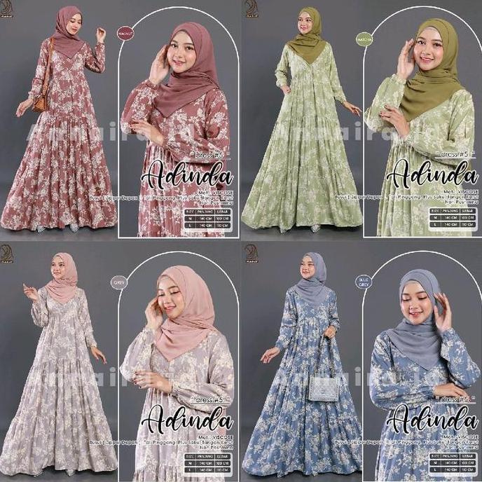ADINDA DRES #1, #2, #3, #4 & #5 - GAMIS KEKINIAN DRES VISCOSE MOTIF COCOK BUAT ACARA BY ANNAIRA.ID M