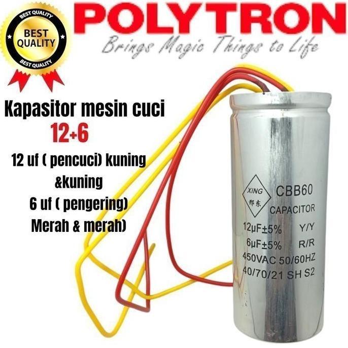 kapasitor mesin cuci polytron 2 tabung PWM7363 BARU
