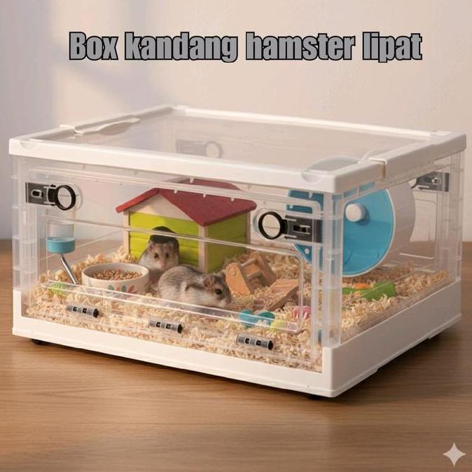 Kandang hamster Transparan/ Kandang box hamster/ Box kontainer kandang hamster transparan lipat/ Sto
