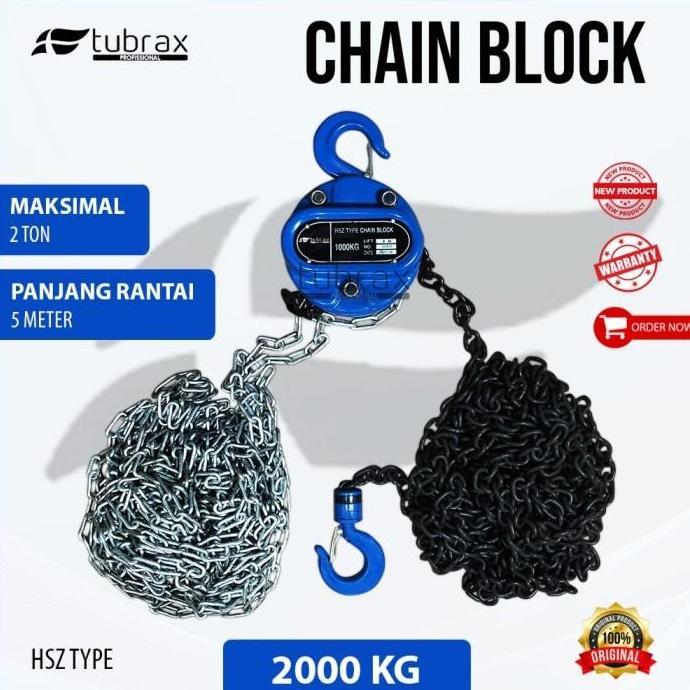Chain Block 2 ton x 5meter  Takel Katrol Listrik