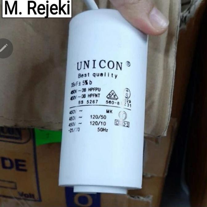 KAPASITOR CAPASITOR pompa 35uf 450VAC Unicon running 35 uf 400v 450v DISKON