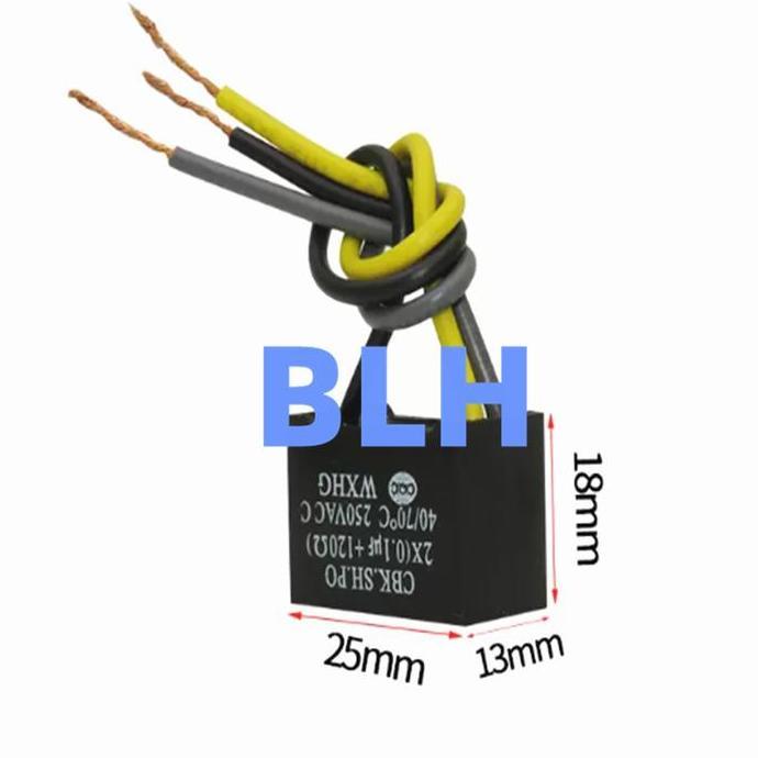 CBB60 double barrel of washing machine start capacitance 0.1UF+120 250V aluminum four-wire duplex ca