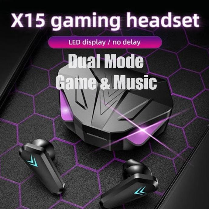 Bisakoya- Headset Bluetooth Khusus Gaming Tws X15 Bluetooth