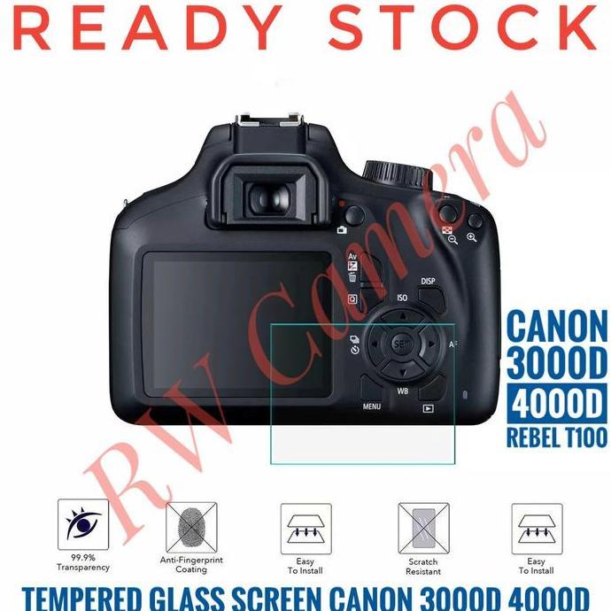 Tempered Glass Canon 3000D 4000D Rebel T100 Anti Gores Screen Guard Baru