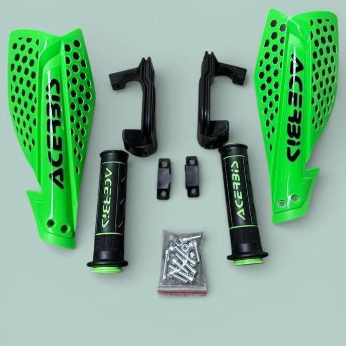 ACERBIS Handguard Pelindung Plus Handgrip Sarung Gas ACERBIS KLX CRF Vixion Hijau Tahan Lama Motorcy