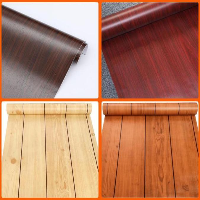 [COD 10M] Wallpaper Dinding Motif Serat Kayu Sticker Kayu Wallpaper Meja Lemari Kayu 10 Meter