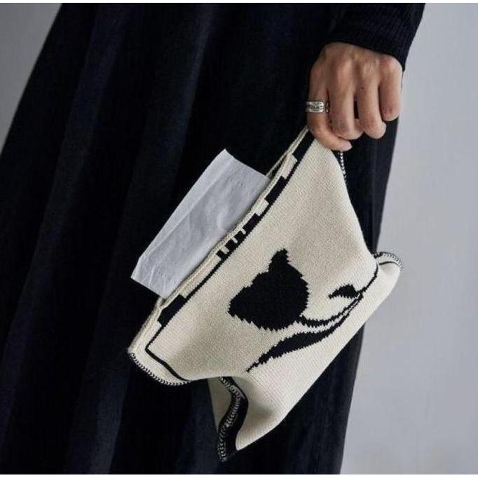 Kotak tisu kain/kotak tisu/kotak tisu tulip warna hitam hijau