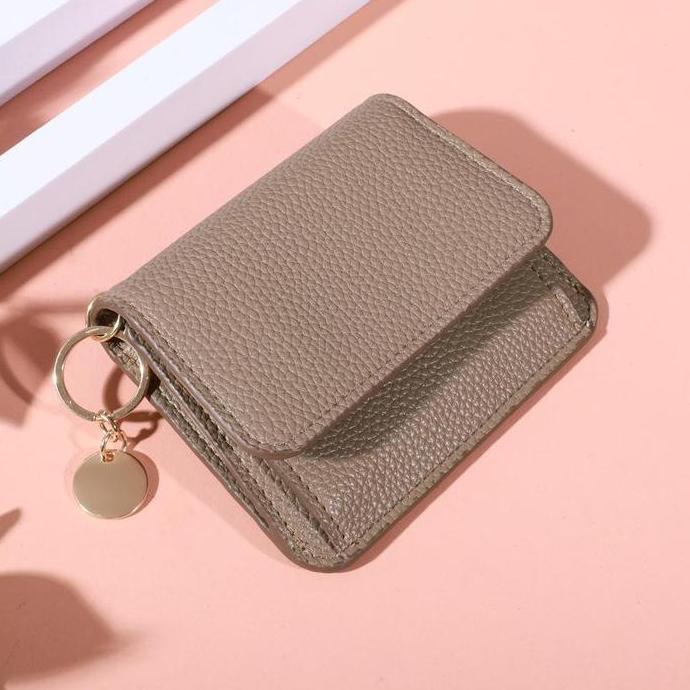 Updown- Holo Dompet Wanita Elegan Gaya Korea Warna Dompet Kecil Simpel Dapat Memegang Banyak Kartu