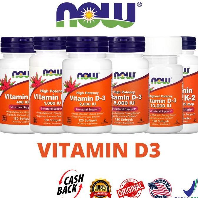 Lansungkirim- Vitamin D3 400 1000 2000 5000 10000 Iu & K2 | Now Foods