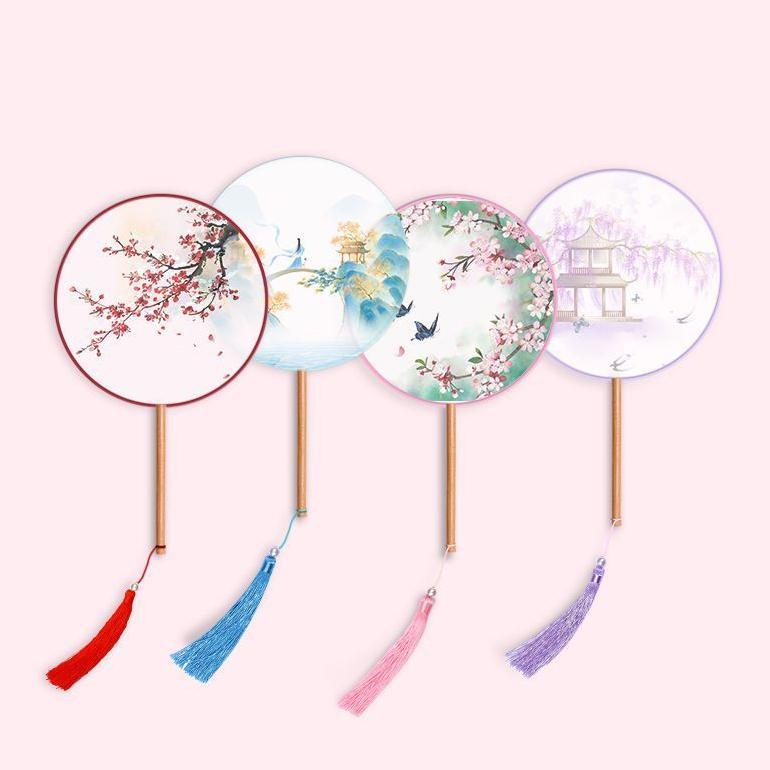 Kipas Kain Oriental Premium Kipas Kain Bulat Premium Kipas Sangjit Kipas Imlek Imlek Keren