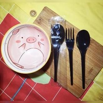 Sendok Garpu plastik set / paket sendok garpu steril premium