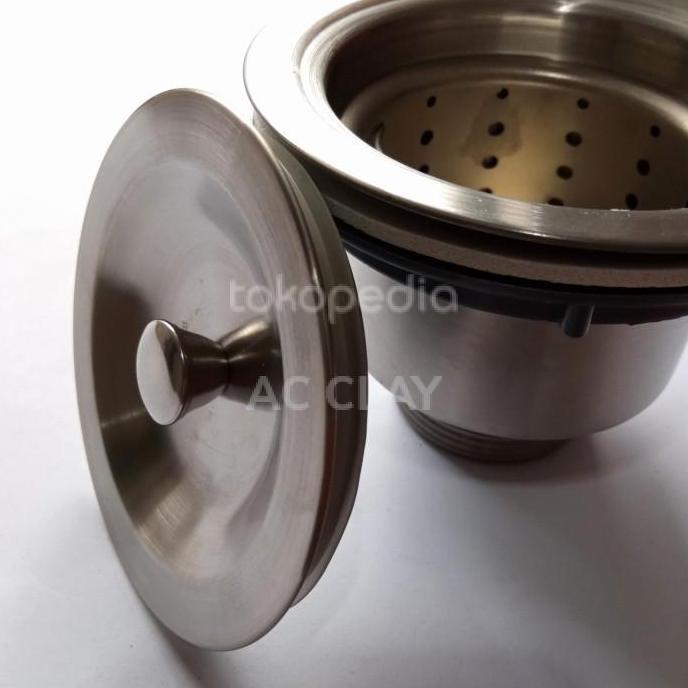 Tutup saringan afur bak cuci piring sink wasbak stainless diameter 8cm