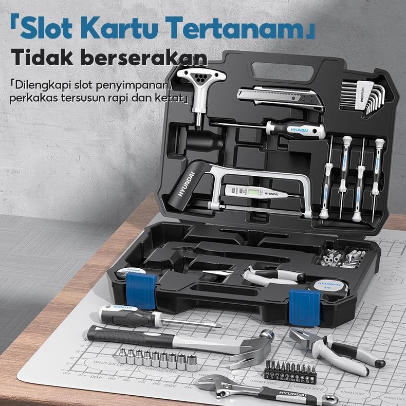 DISKON HYUNDAI TOOL BOX SET LENGKAP TOOLKIT SET ALAT TUKANG PERKAKAS FULL SET ALAT TUKANG KAYU LENGK